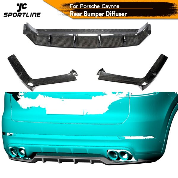 Carbon Fiber Rear Diffuser for Porsche Cayenne Base Model 2018 - 2020 (Not for Coupe)