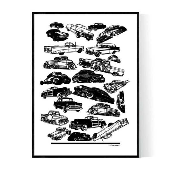 Old USA Cars Poster