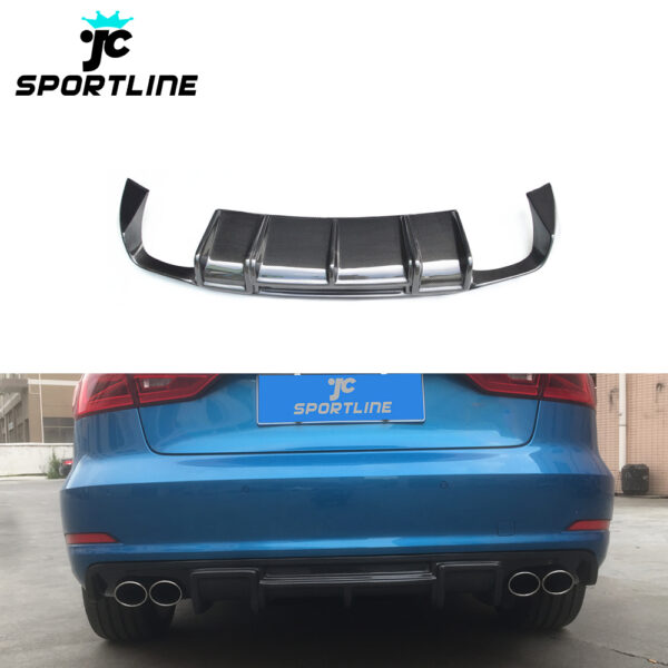 Carbon Fiber S3 Rear Valance Bumper Lip for Audi A3 8V SLINE S3 Sedan 4-Door 14-16