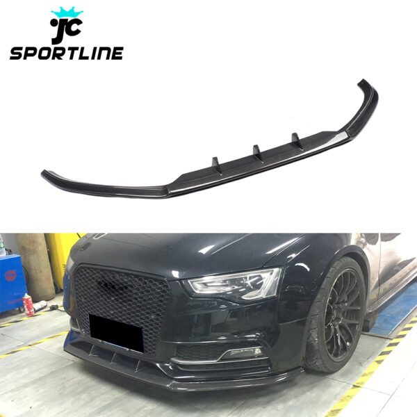 Carbon Fiber S5 Facelift Front Bumper Lip for Audi A5 S5 8T Coupe 2-Door 2012-2016