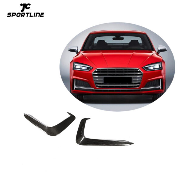 Carbon Fiber A5 S5 Front Bumper Fins Canards for Audi A5 Sline S5 2017-2019 2pcs/set