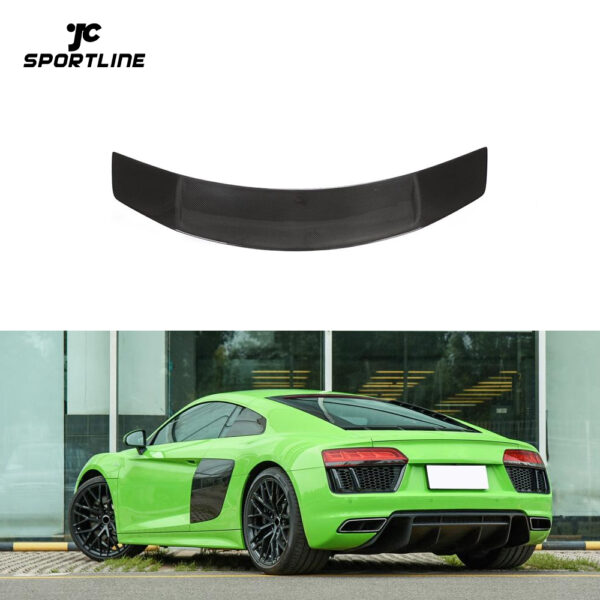 Custom Style Dry Carbon Fiber R8 Ducktail Wing Spoiler for Audi R8 Gen 2 V10 Coupe 2016-2018