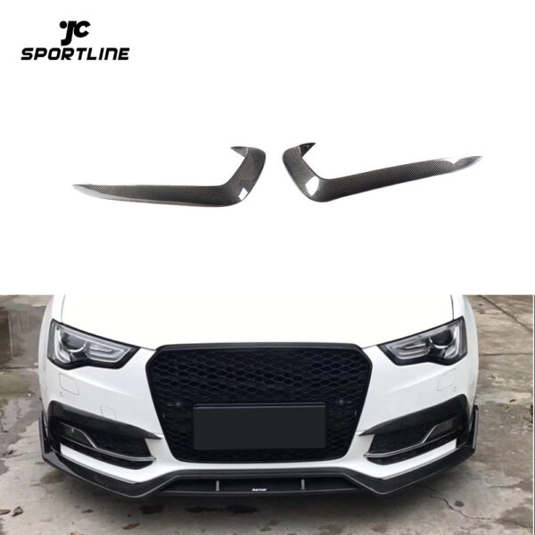 Pre-Facelift S5 Carbon Fiber Front Bumper Flats for Audi S5 8T A5 SLINE 12-16