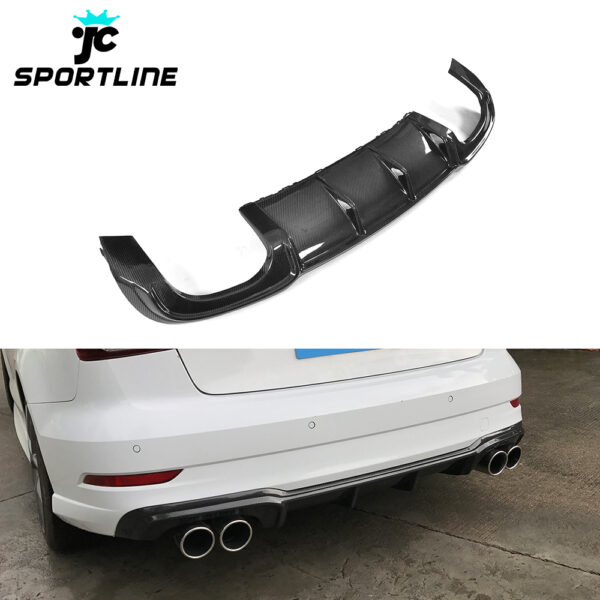 2017 2018 S3 Carbon Fiber Car Diffuser for Audi S3 A3 8V Sedan 4-Door