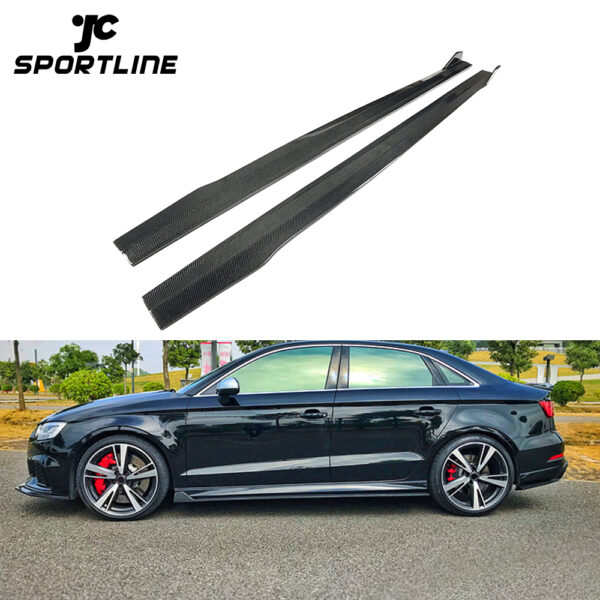 Carbon Fiber Facelift RS3 Car Side Skirts Extension for Audi RS3 8V Sedan 17-18