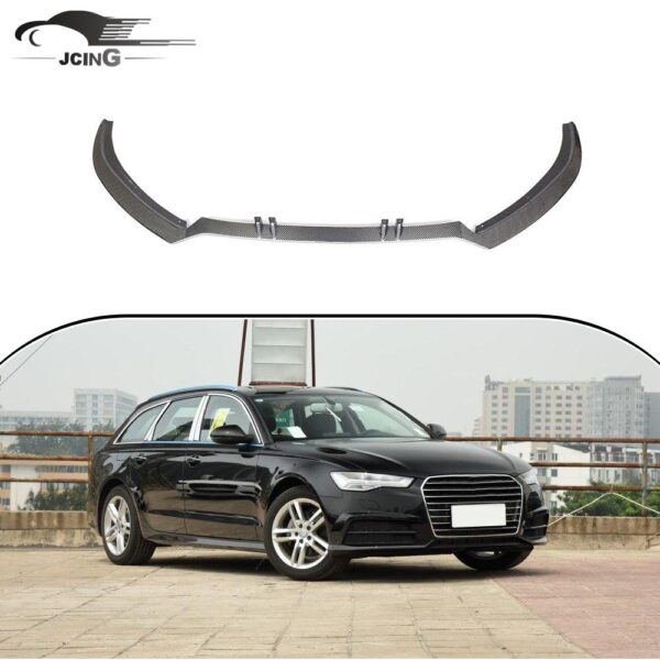 Carbon Fiber Front Bumper Lip Splitter for Audi A6 Sline S6 Sedan 2016-2018