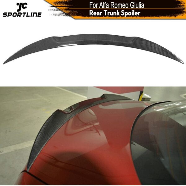 Carbon Fiber Rear Spoiler Trunk Lip for Alfa Romeo Giulia 2015 - 2017