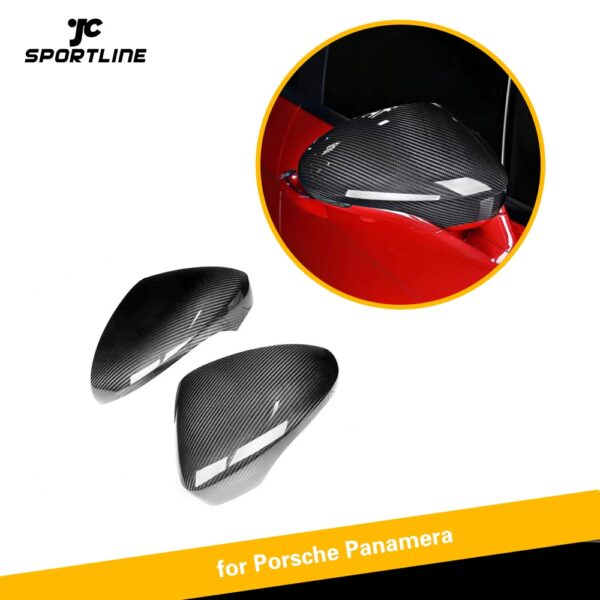 Carbon Fiber Side View Mirror Caps for Porsche Panamera 971 2017 2018 2019