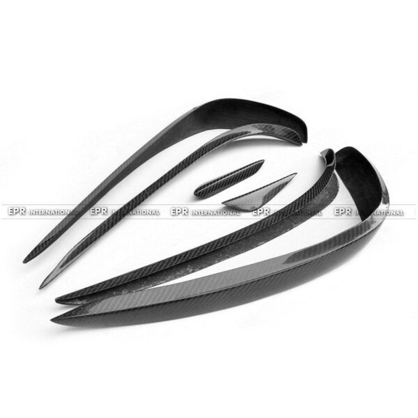 Mercedes Benz E-Class W212 14-16 Front Bumper Canards Glossy CF 6pcs